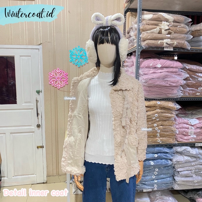 Fur coat wanita mantel Emma winter musim dingin hangat import jacket jaket korean style kawaii