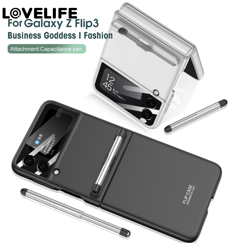 Case Layar Lipat Shockproof Ultra Tipis Dengan Stylus Untuk Samsung Z Flip3