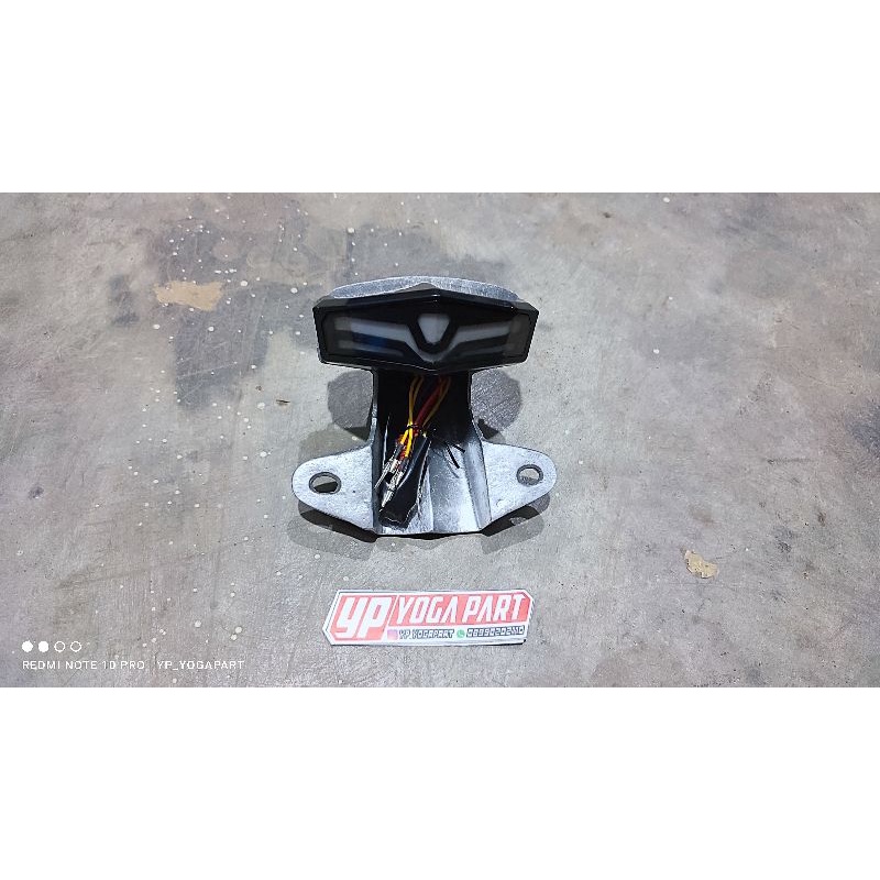stoplamp lampu belakang honda cb cb100 cb125 custom led 2in1 set pangkon lampu v80