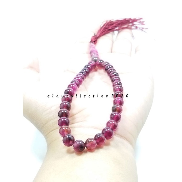 Tasbih Batu Merah Siam Asli Top Quality Isi 33butir