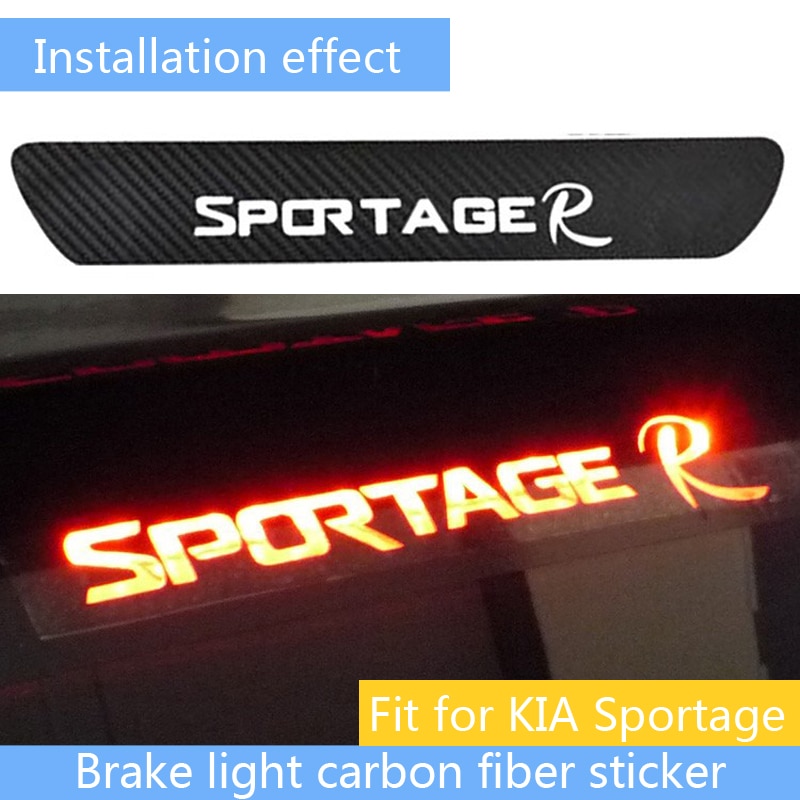 Stiker Pelindung Lampu Rem Tinggi Bahan Serat Karbon Warna Hitam Untuk Kia Sportage R