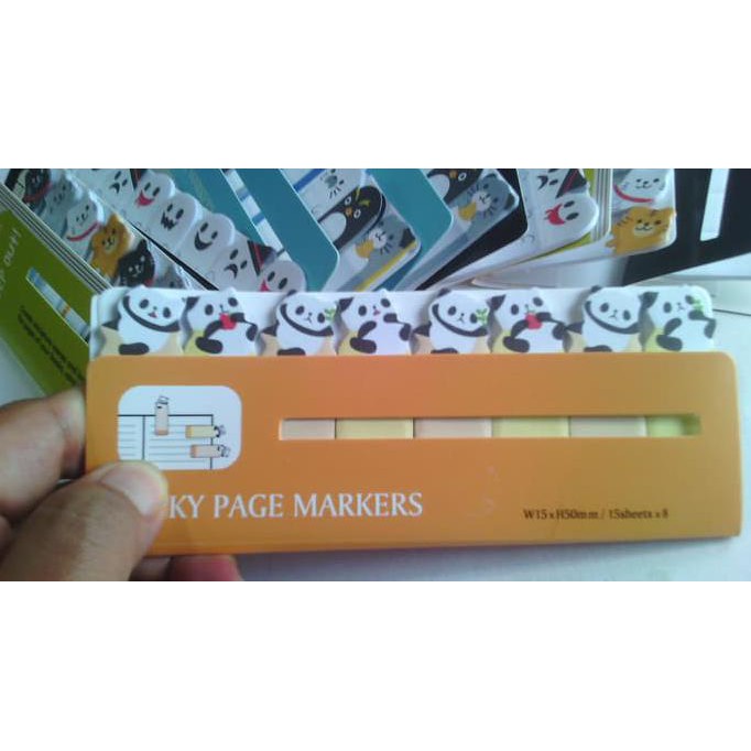 

BEST SELLER Pembatas Buku Kertas Shett Stick Marker Motif Karakter Panda TERJAMIN