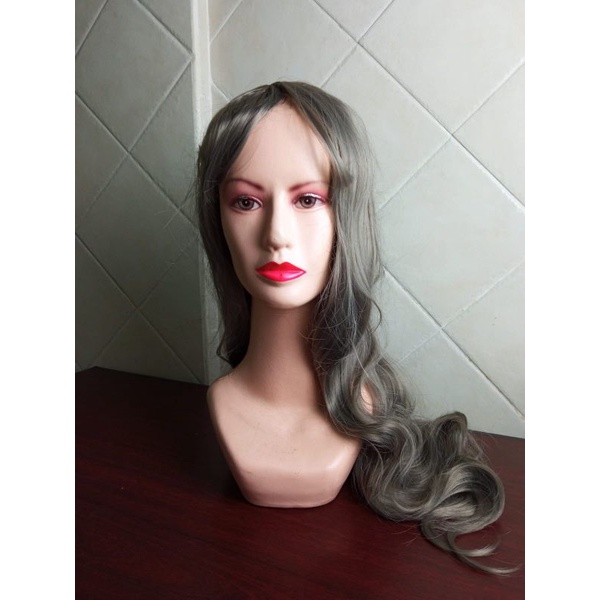 rambut palsu wig wanita 65 cm ikal sintetis