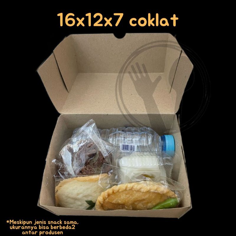 DUS SNACK COKLAT R3 R5 DUS COKLAT CUKUP AQUA 16X12X7 CM/ DOS HAJATAN / KOTAK SNACK DUS SNACK KRAFT 14X10X7 // DUS R3 / DUS SNACK DUS KUE/ DUS LEMPER DUS SNACKBOX 12X16X7 KRAFT DUS SNACK KRAFT COKLAT R5 DUS JAJAN DUS SNACK KRAFT DUS SNACK MURAH R3