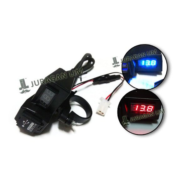 Voltmeter plus Charger HP 2 in 1 Mobil Motor