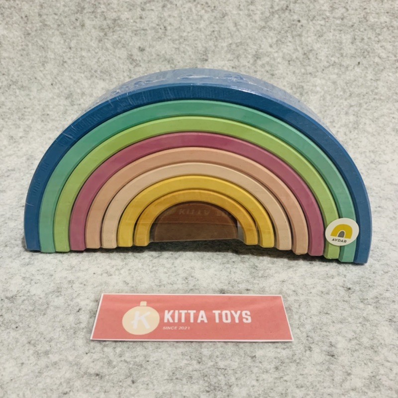 Avdar Medium Pastel Rainbow Stacker - Avdar Toys Original Mainan Kayu