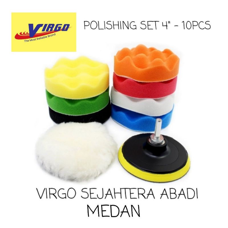 BUSA POLES SET 10PCS 4 INCH MOBIL MOTOR / SPONGE POLISHING SET 4" 10 PCS