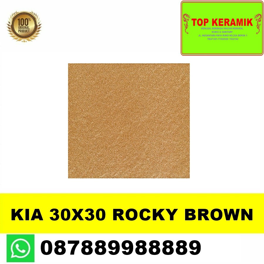 Keramik Lantai Kia Impresso 30x30 Rocky Brown Kw 1