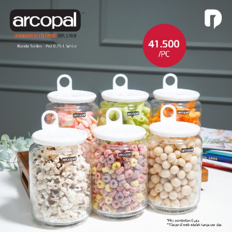 Arcopal Rondo Smiles - Pot 0.75 L White