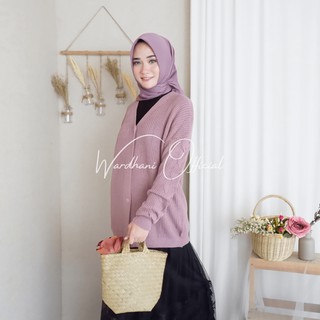 Cardigan Rajut Wanita Falisha Warna Lilac All Size Fit XL Cardigan Rajut Wanita Falisha Warna Lilac All Size Fit XL