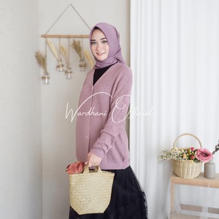  Cardigan  Rajut  Wanita Falisha Warna  Lilac  All Size Fit XL 