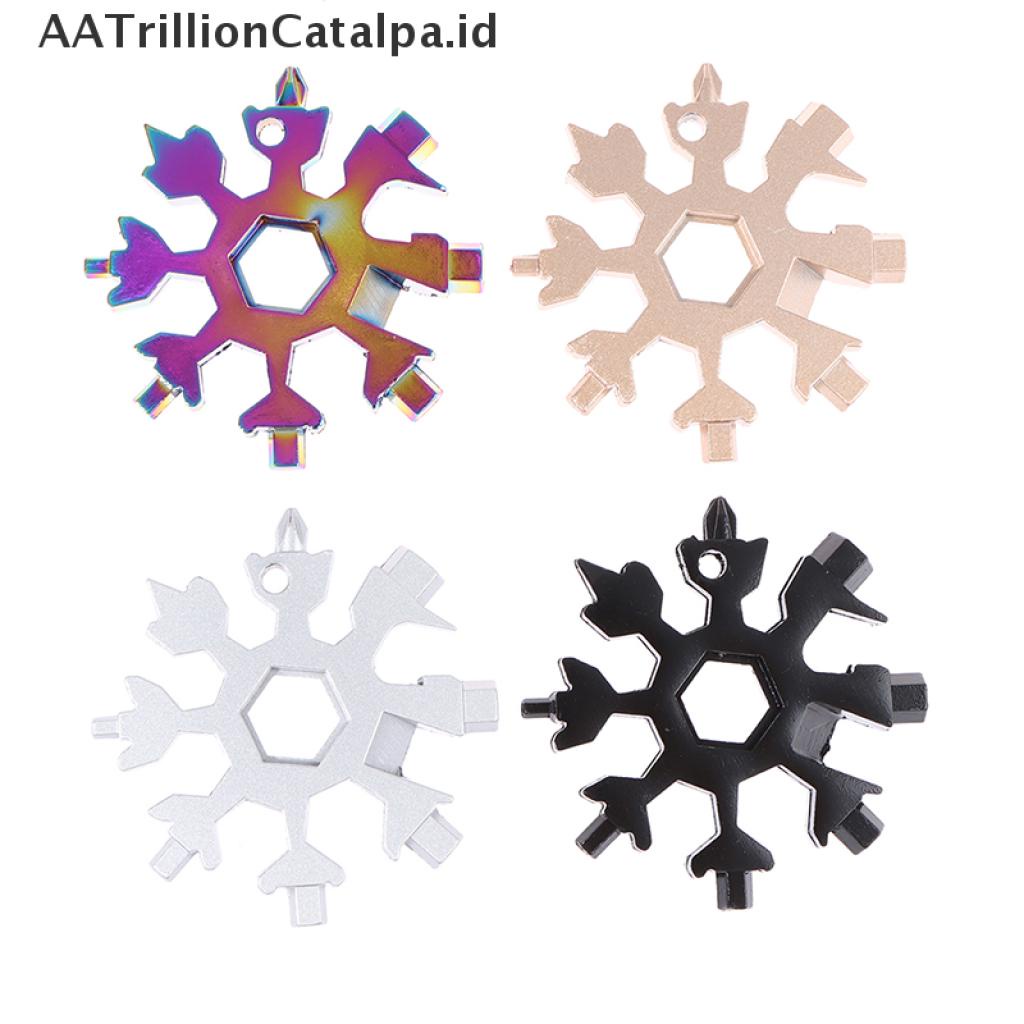 (Aatrillioncatalpa) 18 In 1 Kunci Hex Mini Multi Saku Bentuk Snowflake Untuk Outdoor / Hiking