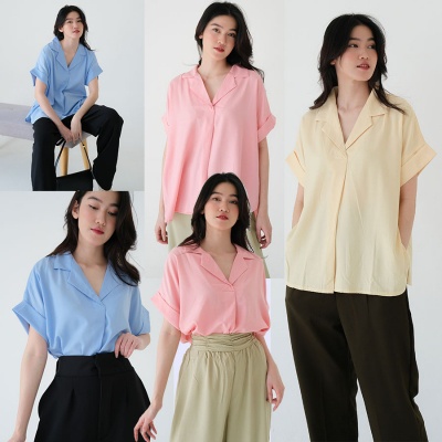 AUSTIN CAMP SHIRT- GU785 CAMP TUNIC - ANKO CAMP COLLAR SHIRT