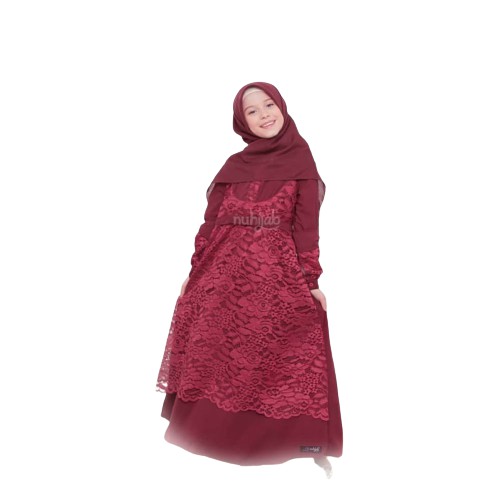 Kirana kids / Gamis anak brukat 10 tahun terbaru