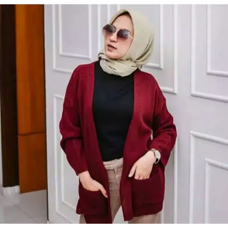 [COD] Cardigan Oversize Wanita | Kardigan Rajut Panjang Jumbo Remaja Model Terbaru Korea