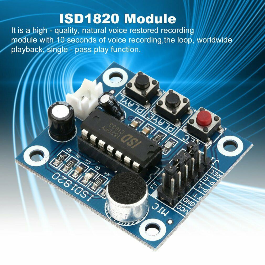 ISD1820 Voice Recording Playback Module Sound Recorder Board With Loudspeaker Perekam Pemutar Suara