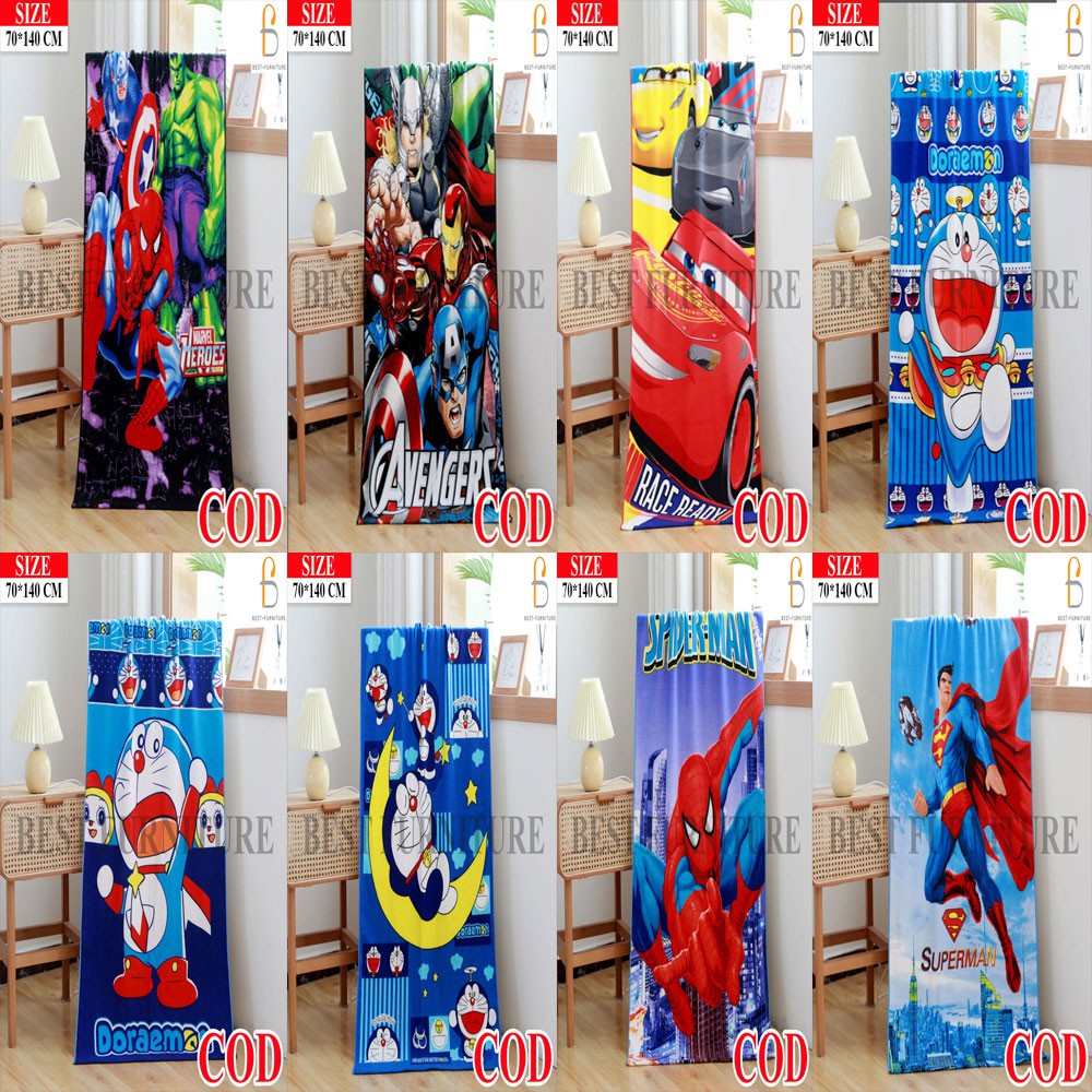 Best Handuk Mandi Anak Karakter Tebal dan Serap Air uk 70 x 140cm