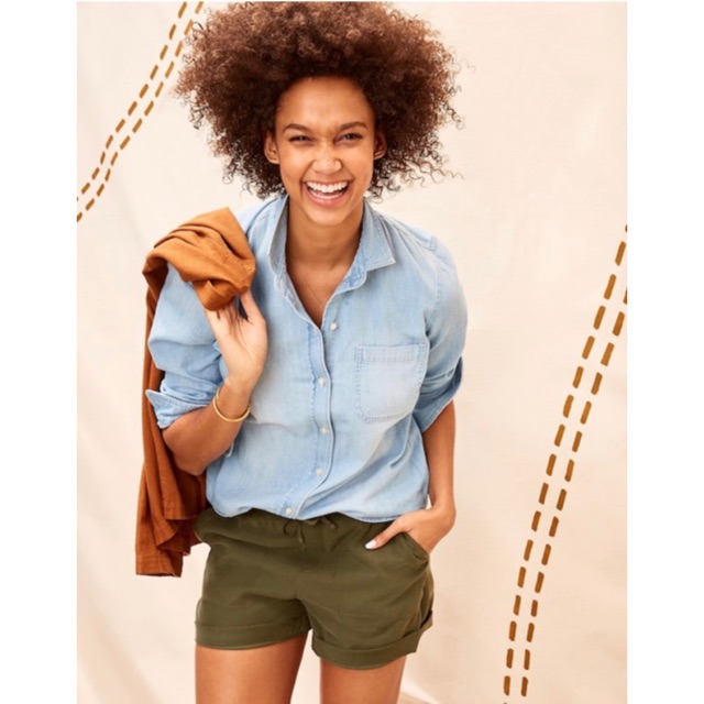 Kemeja Denim OldNavy Shirt Women Light Blue OnePocket Original kemeja wanita Murah