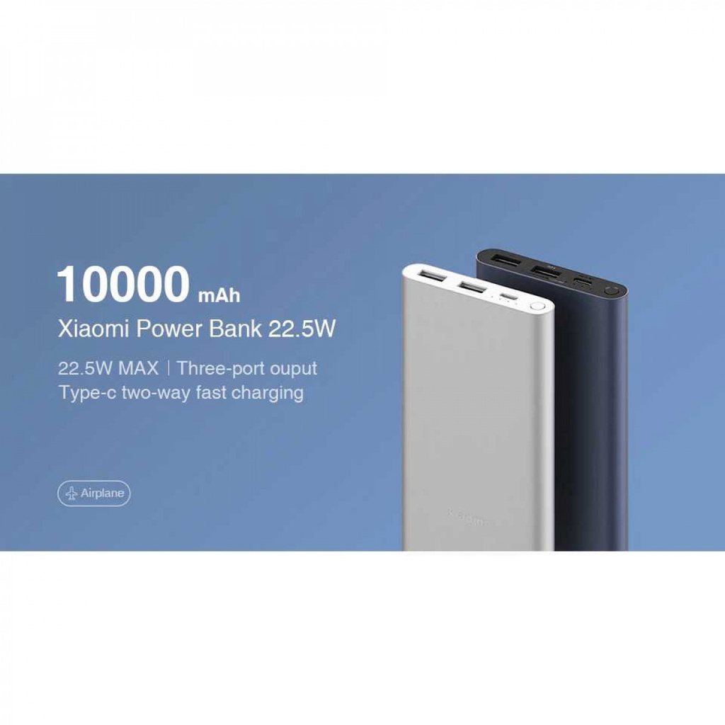 Power Bank Smartphone Universal 3 Port 10000mAh 22.5W USB Type  C