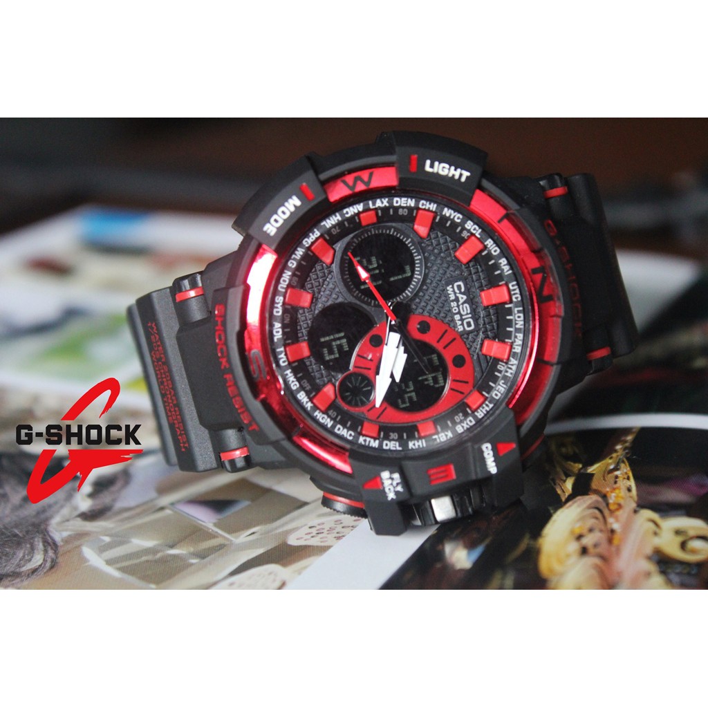 Jam Tangan Casio Gshock Spider hitam list merah