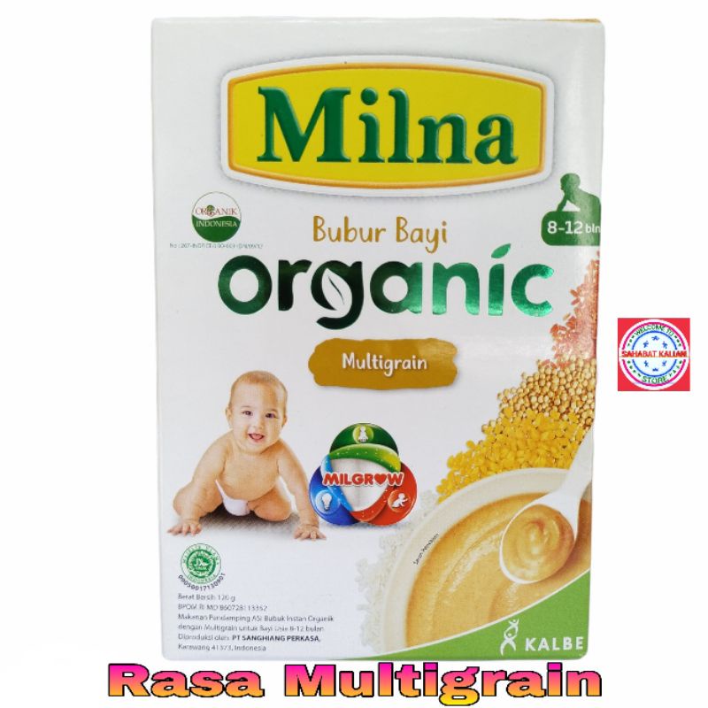 MILNA ORGANIC BAYI MULTIGRAIN 120GR 8 - 12 BULAN PER 1 BOX