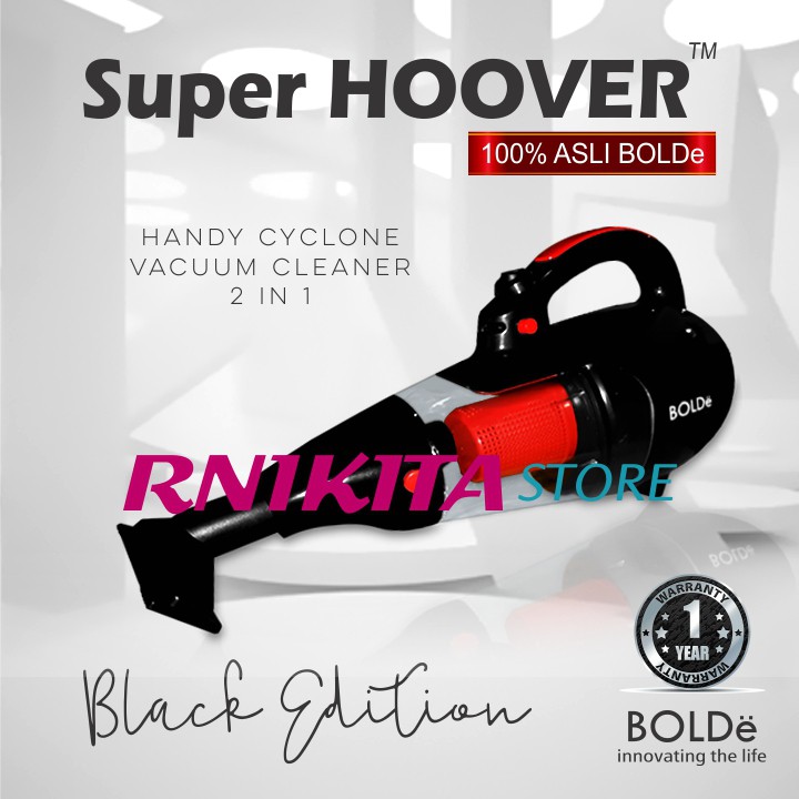 BOLDe SUPER HOOVER BLACK COLOR EDITION - Handy Cyclone Vacuum Cleaner 2 in 1 + Blower