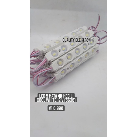 LED 5 MATA BULAT PUTIH / WHITE 12volt 5630