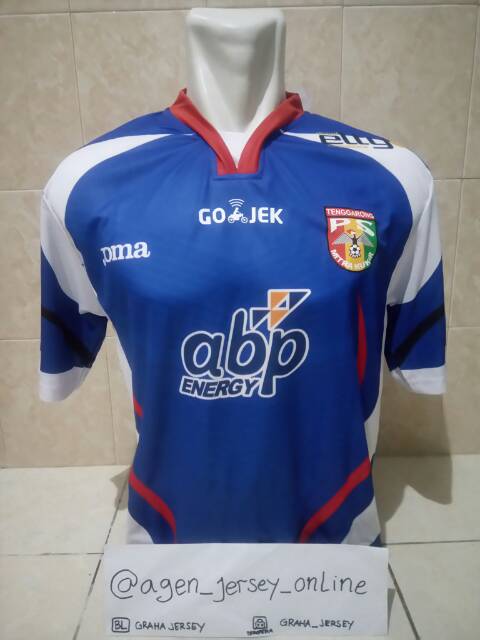 Jersey Mitra Kukar Away 2017 Liga 1 Gojek Biru Full Printing Retro Lokal