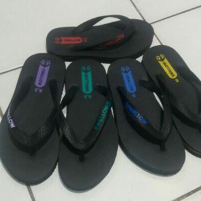 sandal karet swallo hitam ukuran tanggung size 7.5 - 8.5