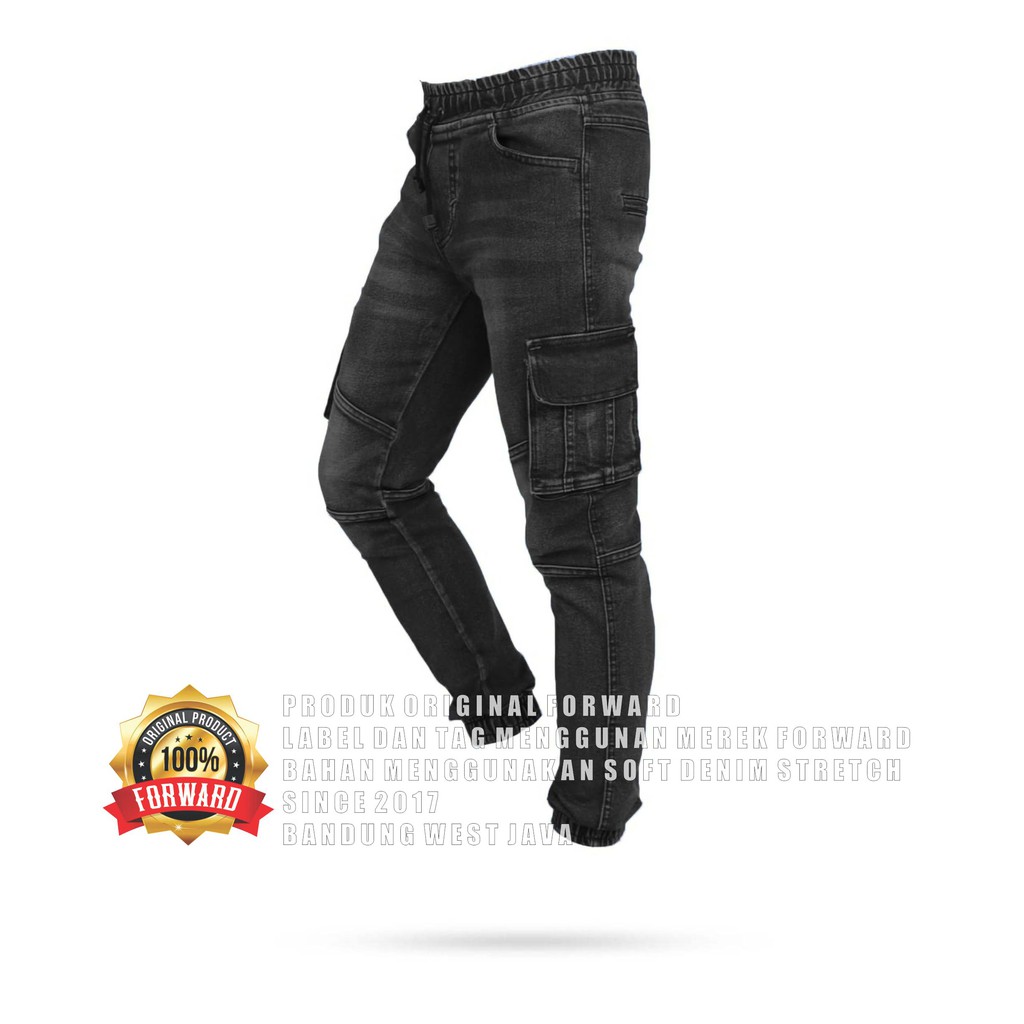 Celana Pria Denim Jeans Joger Cargo Panjang Forwardsystem Original