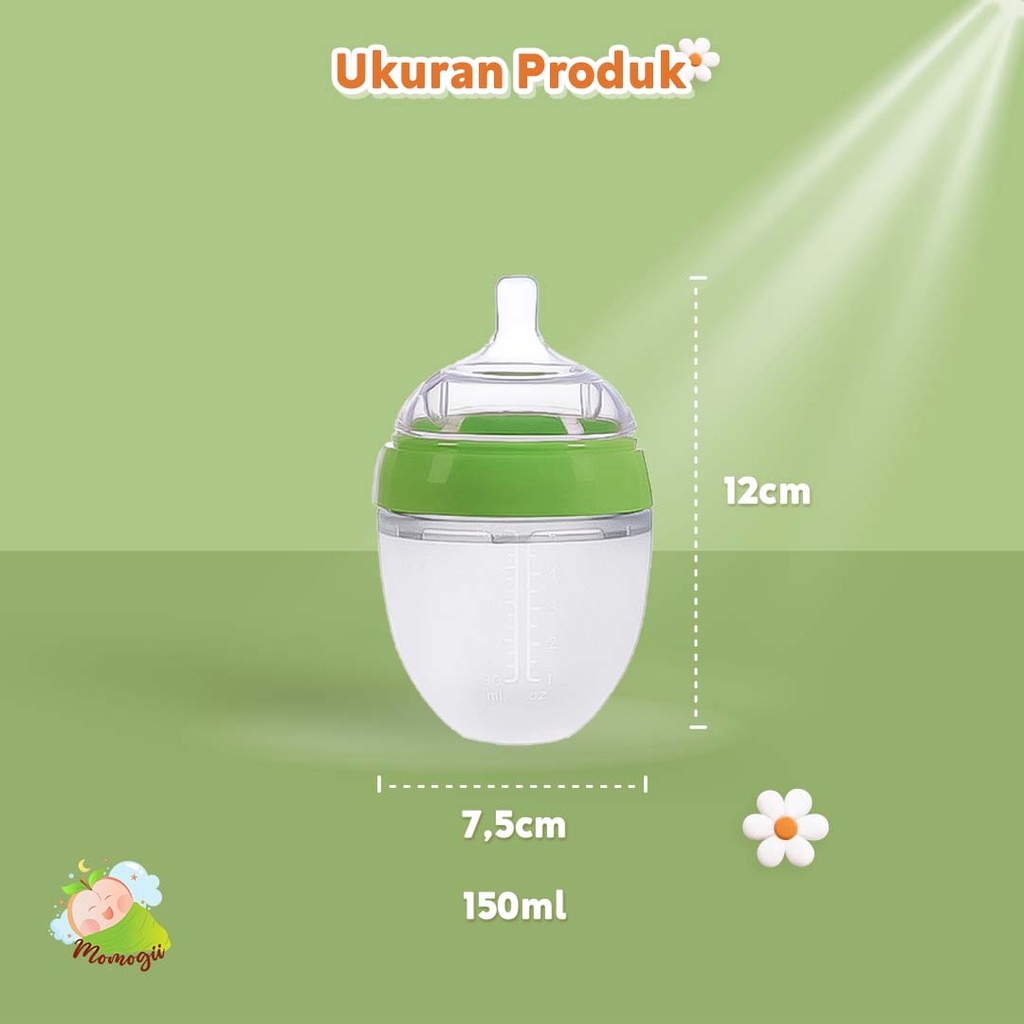 MOMOGII Premium Botol Dot Silikon 150ml / 250ml Botol Susu Bayi Wide Neck Silicone Food Grade Tahan Panas