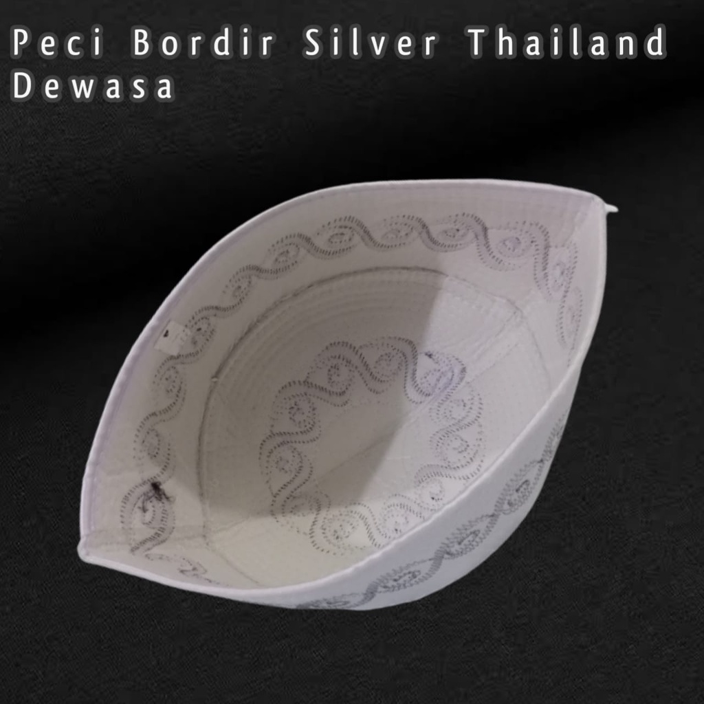 Peci thailand bordir silver new