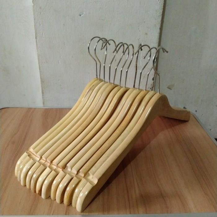 Hanger | Hanger Kayu Dewasa Natural Harga 1Lusin