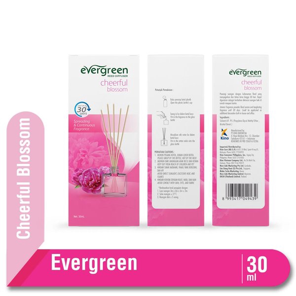 PERA418 PENGHARUM RUANGAN EVERGREEN REED DIFUSER WITH BOTOL SET 30ML