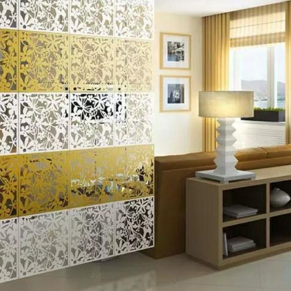 ✩ Dekorasi penyekat ruang vintage bahan PVC(1 set isi 4 1 warna) - Putih ➨