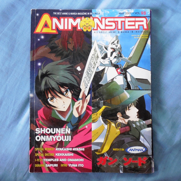 Majalah Animonster vol. 98 cover Shounen Onmyouji dan Gun x Sword