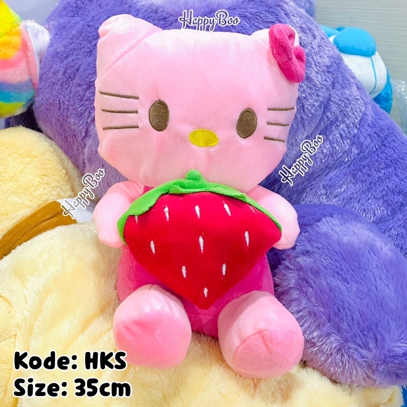 boneka hello kitty strawberry pink hks 35cm boneka hk kitty pink