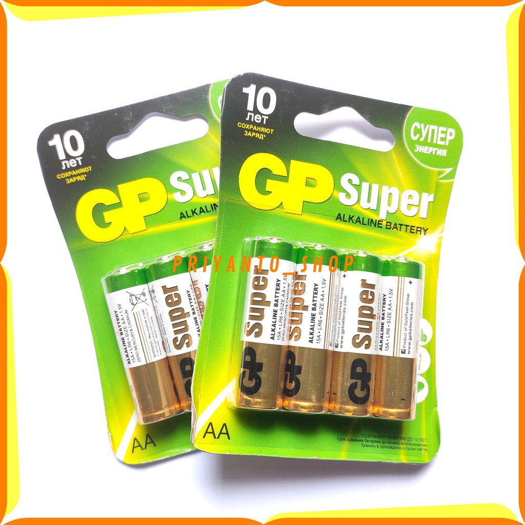 BATU BATRE BATTERY BATREI GP SUPER AA A2 ISI 4 ASLI ORIGINAL