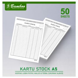 Kartu Stock barang / Stock Card ukuran A5 [50 Sheets]