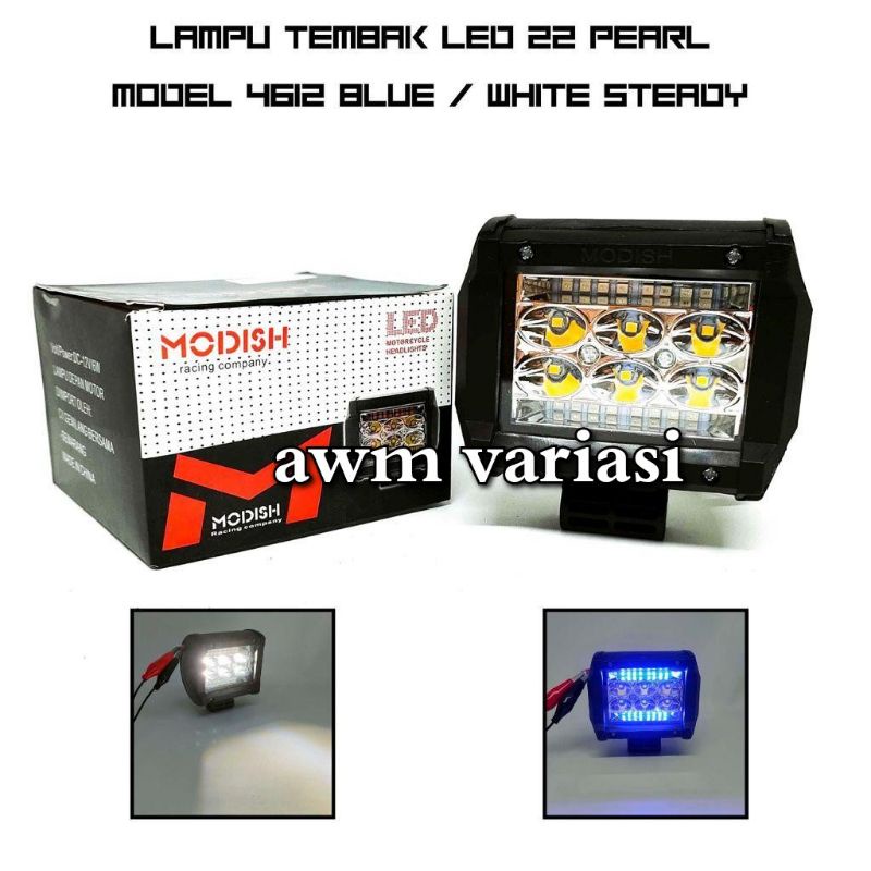 Lampu Tembak 6 Mata 2 Susun LED CWL Senja Biru Atas Biru