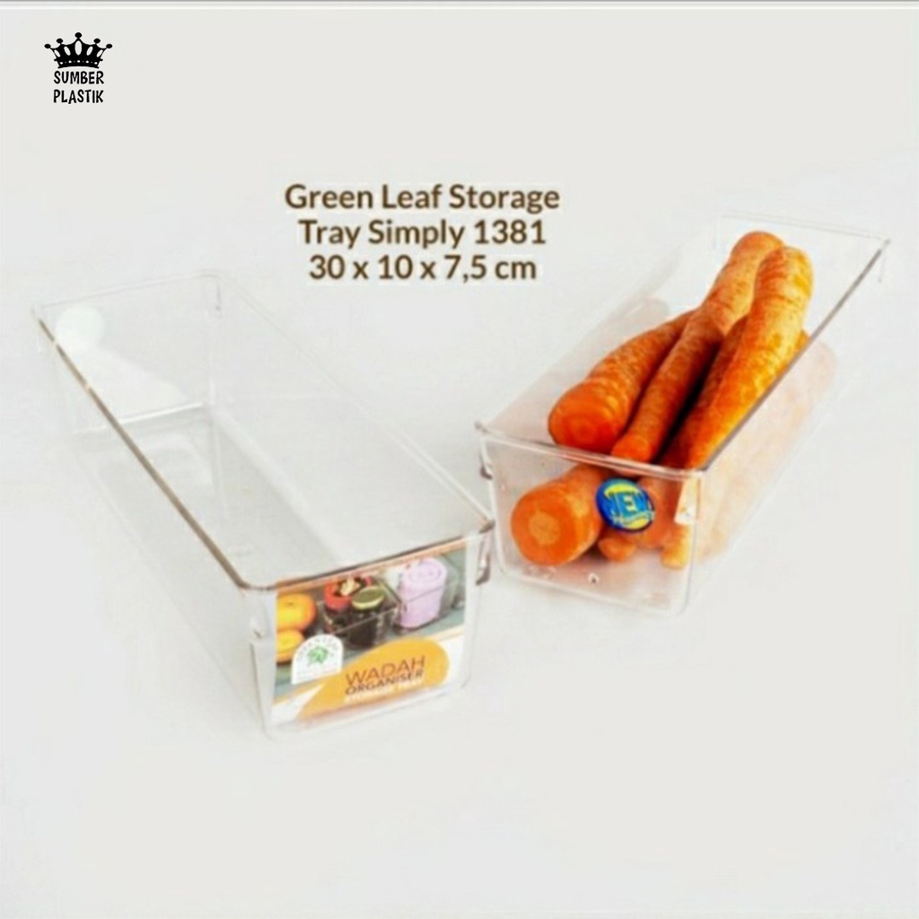 GREEN LEAF Storage Tray Simply 1381 Wadah Serbaguna Acrilic Transparan / Organizer Kulkas