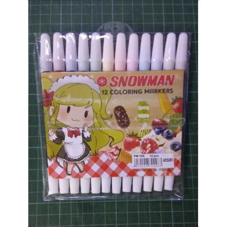 

TERMURAH 1 PACK SPIDOL SNOWMAN 12 COLORING MARKERS