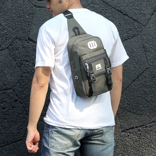Tas Samping Pria Elbrus Sling Bag Original Selempang Bahu Crossbody Warna Army Hitam