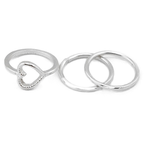 Hu Hu Hu Hu Hu Alat Bantu Pasang Kacamata♡ 4pcs / Set Cincin Buku Jari Aneka Bentuk Warna Silver Gaya Boho Untuk Wanita