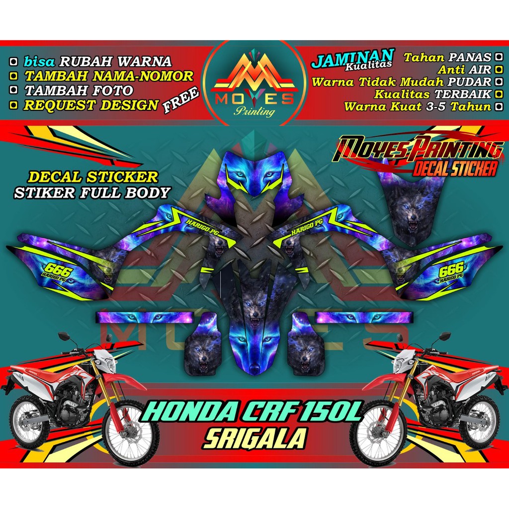 Dekal Stiker CRF 150 Stiker FullBody Motor Honda CRF 150, Dekal Sticker Motor CRF 150 Sticker Fullbo