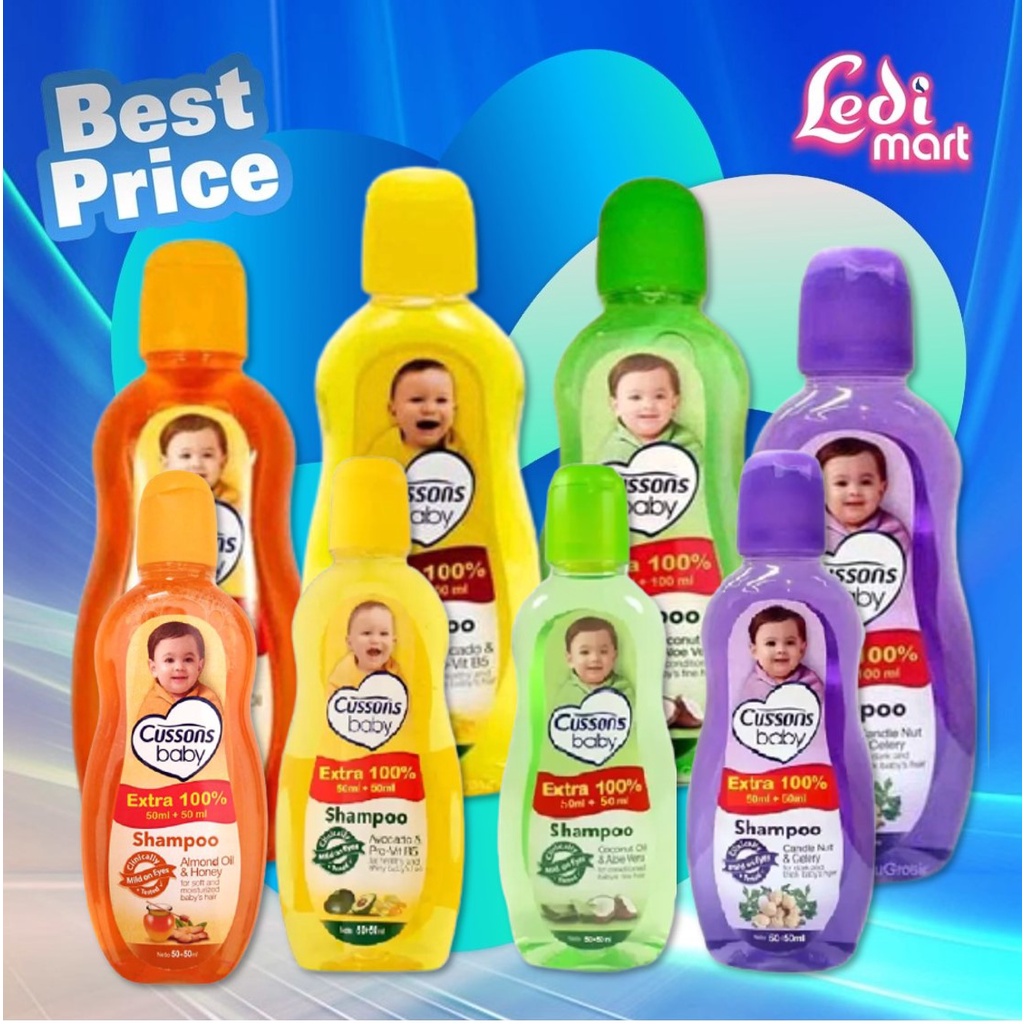 ORIGINAL Cussons Baby Shampoo 100ml+100 ml &amp; 50ml+50ml / Cusson Shampoo Bayi / LEDI MART