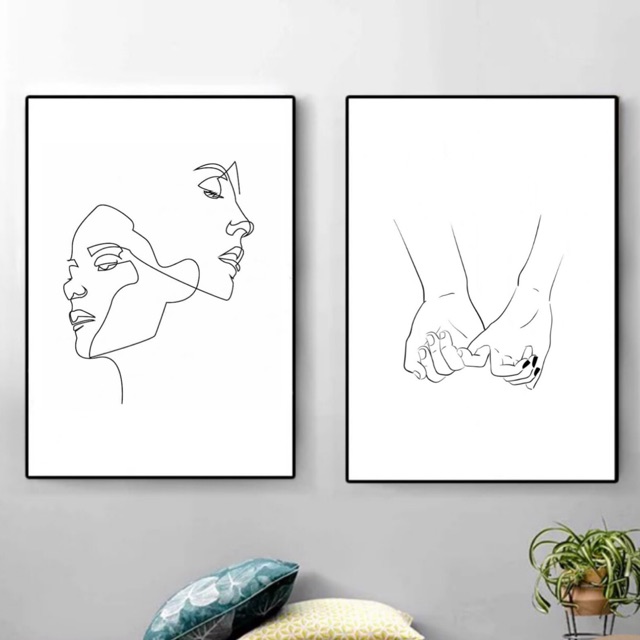 Poster Frame Sketsa Garis Aesthetic Hiasan Dinding Wall Decor Shopee Indonesia