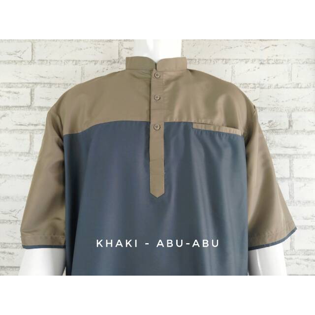 (XL) Baju Atasan Muslim Koko Pria Dewasa Bahan Poly Katun Mubarok Ukuran XL