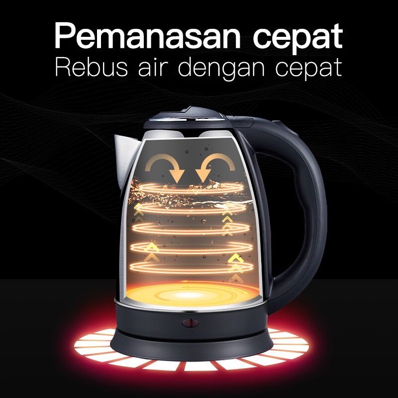 Teko Listrik Otomatis Stainless Steel 2.0 Liter Pemanas Air 2 Liter Untuk Bikin Kopi kettle electric Rebus Air Lebih Cepat Thermos Listrik