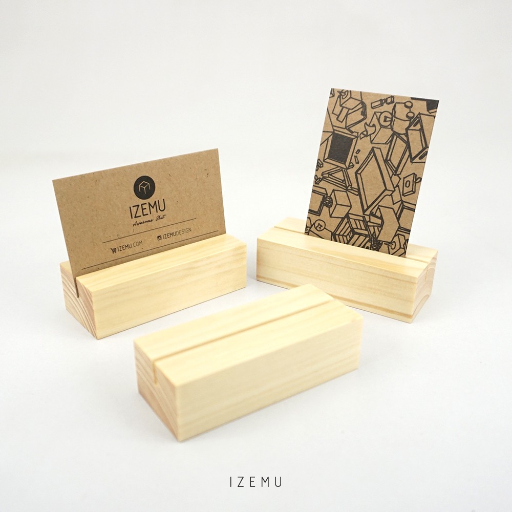 

IZEMU TORU SET - Card Stand / Dudukan Kartu Nama Kayu / 1 Set 3 Pcs